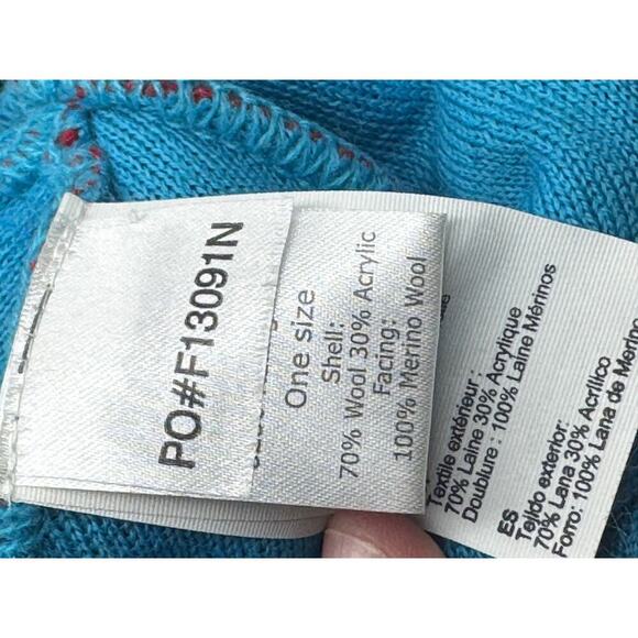 Bergans of Norway Merino Wool Beanie Adult One Size Blue Striped Winter Hat - Picture 4 of 5